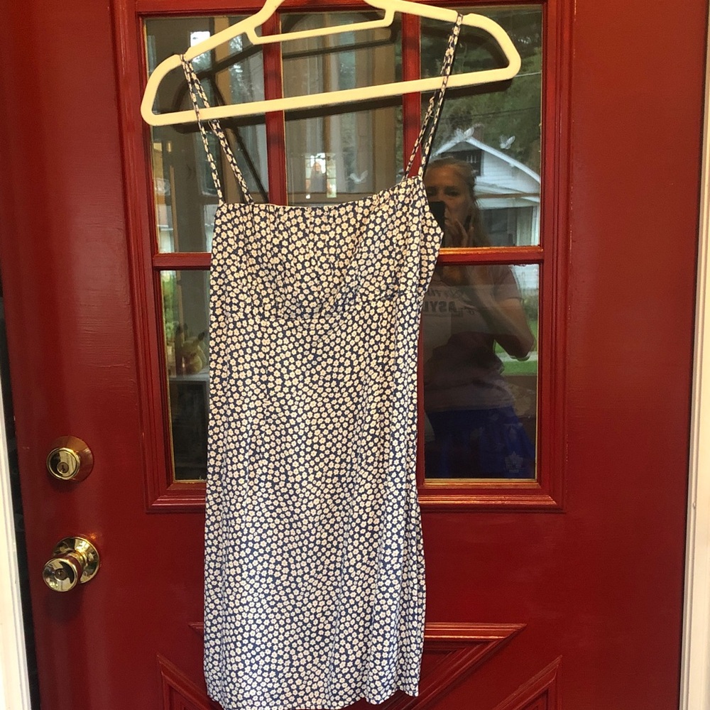 Princess Polly blue and White Spotted Mini Dress